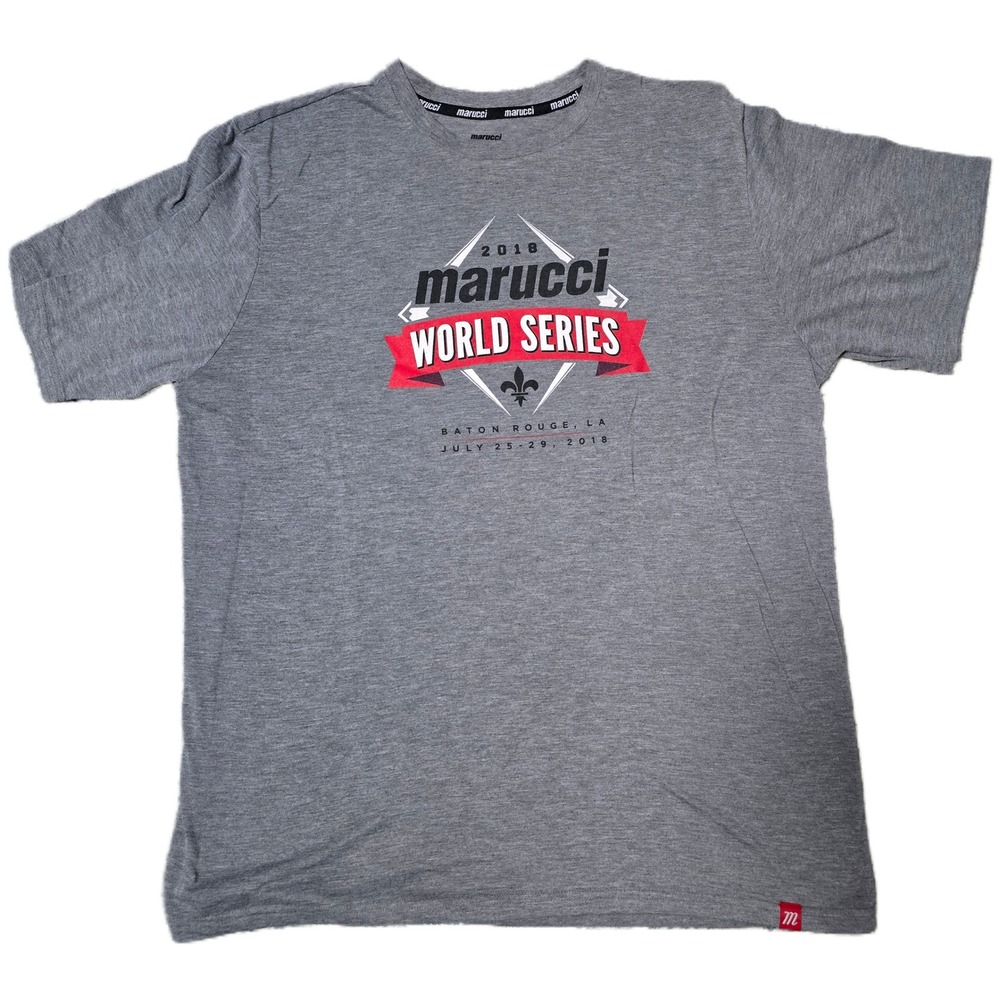 Marucci World Series 2018 Gray‎ Graphic T-Shirt XL Baseball Baton Rouge (B)
